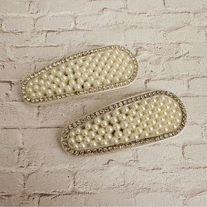 Rhinestone & Faux Pearl Hair Clips